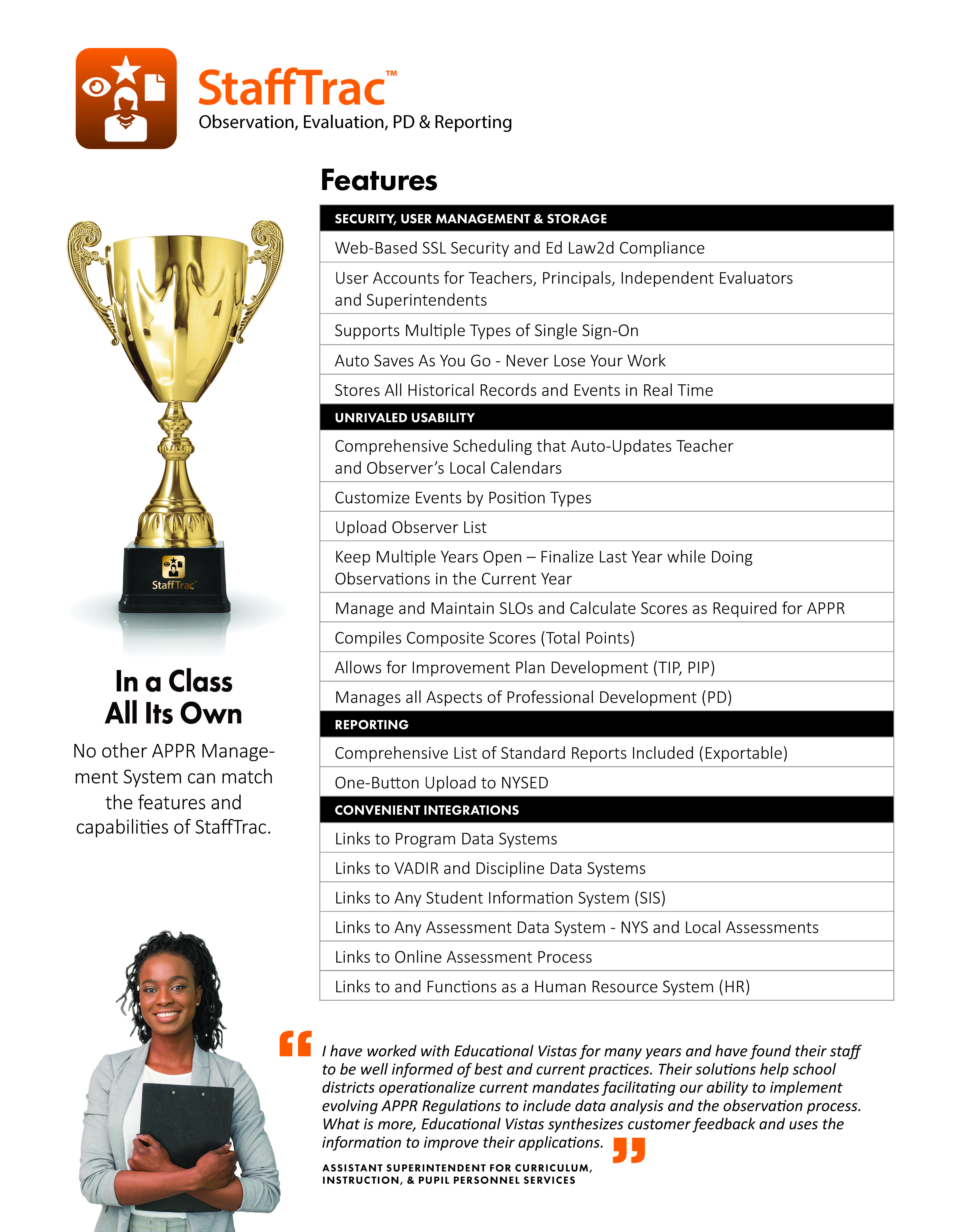 StaffTrac Feature Sheet